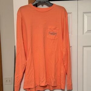 Vineyard Vines Men's Coral Long Sleeve Tee
